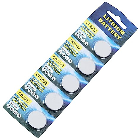 Lot de 5 piles bouton CR2032 au lithium 240 mAh haute capacité avec sortie puissante 3 V pour accordeurs