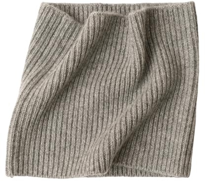 Prettystern ribbstickad män kvinnor kashmir loop halsduk kashmir unisex krage insats rund halsduk vinter tubhalsduk, Mellangrå, One size