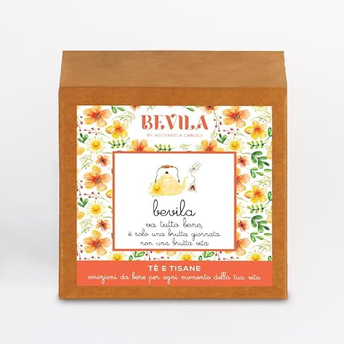 BEVILA Va Tutto Bene - Tisana Rigenerante Zenzero e Limone, Miscela di Erbe Aromatizzata, 10 Bustine, Filtri Piramidali Biodegradabili, 20 grammi