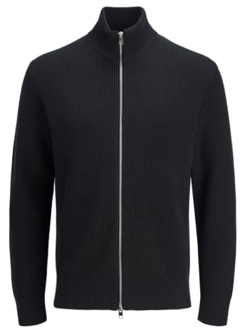 JACK & JONES herr Jjeperfect stickad dragkedja cardigan Sn, svart, M