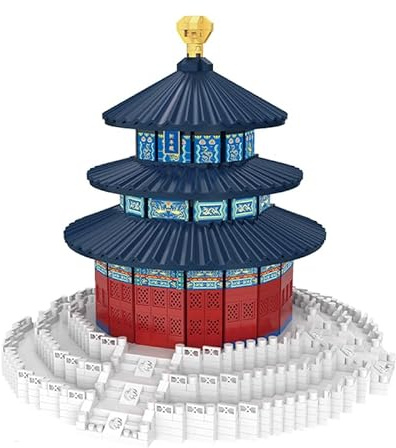 Aningde 1700Pcs Architettura Cinese Mini Building Blocks Set per Adulti - Kit di modelli di micro mattoni da costruzione - Modello educativo di architettura - Età 14+