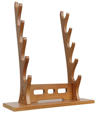 2/3/4/5 Tier Wood Flute Stand, Saxophone Wall Mount, Wooden Flute And Piccolo Stand, Bamboo Sword Stand Display Holder, Multi-tier Stand for Collecting Flutes