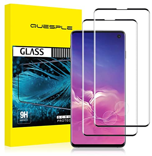 QUESPLE [2 Stück] Panzerglas Schutzfolie für Samsung Galaxy S10, Anti-Kratzen, Ultra-klar, Anti-Bläschen, Fingerabdruck-ID Gehärtetem Glas Displayschutzfolie für Samsung S10