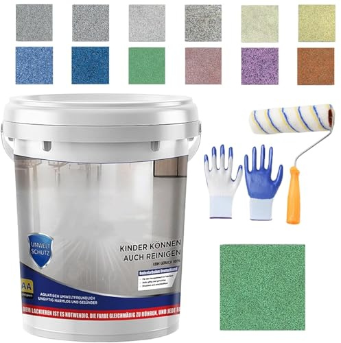 Louis Forest Peinture de sol époxy colorée pour béton, effet marbre très brillant, auto-nivelant pour sous-sol, planchers en bois, garage, extérieur (0,5 kg Color-I)