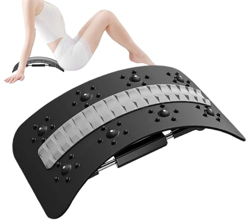 Renopfect Estiramiento Espalda Lumbar, 37x21.5cm Ajustable Masajeador Lumbar Ajustable Soporte -r Para Espalda Baja Y Alta, Entrenador Postural - Para Oficina, Yoga Y Rehabilitación