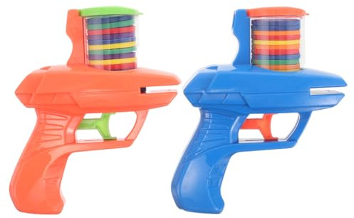 Lanceur de Disques en Mousse 2 Pièces en Plastique pour Garçon et Filles | Jeu Extérieur Jardin et Cour, Format Portable, Interaction Familiale, Motif de Loisir Actif