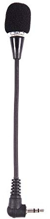 Lafeier Mini micrófono flexible de 3,5 mm para PC, portátil, escritorio, Skype, color negro