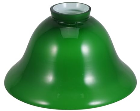 Toyvian Pantalla de Lámpara de Cristal Verde Vintage, Forma Campana de 4.2 Cm de Diámetro, Reemplazo para Lámparas Colgantes, Decoración para Comedor y Cocina, Difusión Suave de Luz