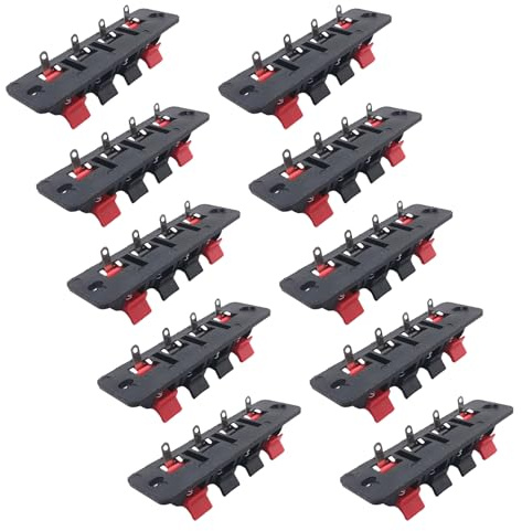 Pjeghbvop Schnellinstallations Kunststoff Federklemmen Clip für Lautsprecher, 4-polige Höranschlüsse, LED Alterungstest, 54-mm Lochabstand, Lautsprecher Clip