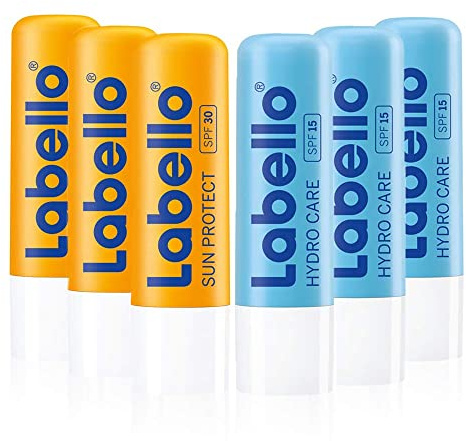 Labello Sun & Aftersun Lippenpflegeset, Lippenpflege ohne Mineralöle, Lippenpflegestift mit LSF 15 und 30 für zarte & geschützte Lippen
