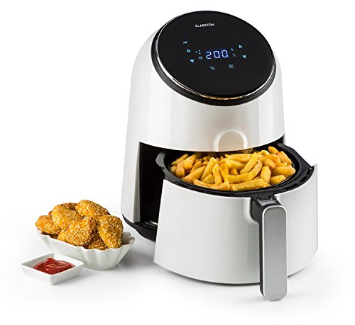 Klarstein AirVital - Heißluftfritteuse, Fritteuse, AirFryer, 1300 W, 2,5 L Füllmenge, fett-frei Frittieren, Backen, Grillen, Rösten, 8 Programme, CeraPlus Anti-Haft-Beschichtung, weiß