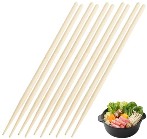 JapanBargain 3667, Extra Long Cooking Chopsticks Bamboo Wood Cooking Chop sticks for Frying Shabu Hot Pot Noodle 43cm, 17 inch, 5 Pair