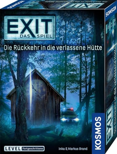 KOSMOS 680503 EXIT® - Das Spiel - Die Rückkehr in die verlassene Hütte, Level: Fortgeschrittene, Escape Room Spiel, EXIT Game für 1-4 Spieler ab 12 Jahre, einmaliges Gesellschaftsspiel