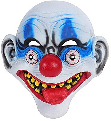 Lustige gruselige Clown-Maske mit großer Zunge, Tier-Halbmaske, Cosplay-Kostüm, Party, Halloween, Maskerade, gruselige Maske, Cosplay, dekorativ, Clown mit Zunge, Mittel
