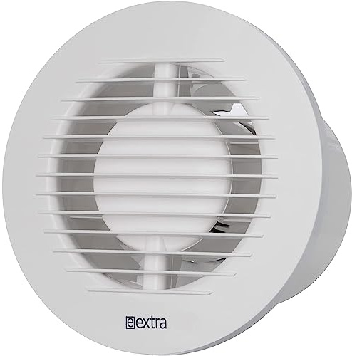 LIRAST Ø 100mm Weiß Badlüfter mit Timer und Feuchtesensor - Ventilator mit Kugellager - Lüfter für Effiziente Belüftung im Bad Kuche WC