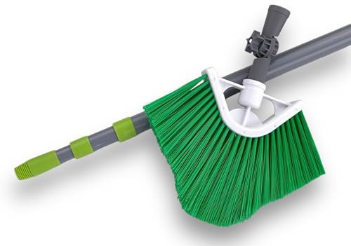 Lot de 3 balais d’Angles Multipositions | Manche télescopique 1,25 à 3,60 m | Rotation 90° | Brosse démontable | Nettoyage plafonds, Angles et Toiles d’araignées | Kibros 101651x3