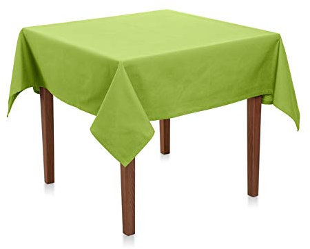 Premium Tischdecke Teflon beschichtet - Tischtuch, Outdoortischdecke, Gartentischdecke, Garten, Terrasse, Outdoor, Wetterfest, Schmutzabweisend, Wasserabweisend (130x130 cm, Hellgrün)