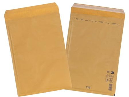 smiley pack Luftpolstertaschen Größe I9 Braun 320 x 455 mm (10 Stück) | Gepolsterte Versandtaschen mit Selbstklebeverschluss – passend für A3