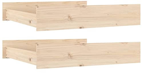 vidaXL 2X Bettschublade Bettkasten Bettschubkasten Schubkasten Unterbettschublade Bettschubladen Schublade Schlafzimmer Massivholz Kiefer