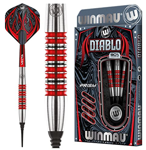 WINMAU Diablo 20 Gramm Profi Softip Wolfram Dartpfeile mit Flüge und Stiele (Wellen)