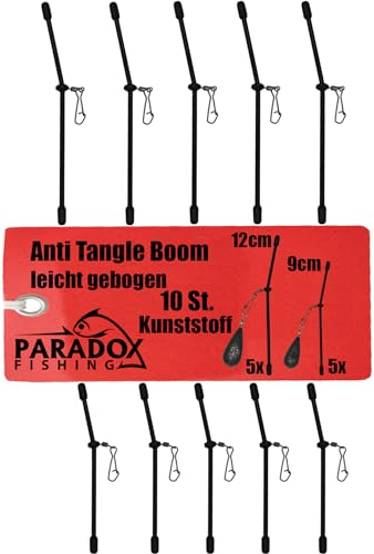 Paradox Fishing Anti Tangle Boom 10 Stück Kunststoff 9cm/12cm I für Grundblei Feederzubehör Feeder Angeln Grundangeln Futterkorb Angeln