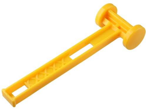Yellow Camping Hammer, Portable Double-Faced Plastic Tent Stake Peg Mallet Remover for Outdoor Tent Accessory without Damage
