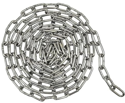 SUS304 Stainless Steel Chain Metal Link Small Light Duty Utility for Home Outdoor Camping Hanging Pet Chain Prevention Theft,Garden Thin Chains,Thickness 0.1 inches (2.5mm)- Length 9.8ft (3m)