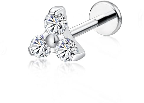 limerencia piercing al tragus 18G, piercing al labbro in titanio medico ipoallergenico helix piercing orecchio, perno labret con 6mm 8mm 10mm aste per ombelico lingua sopracciglio labbro setto naso