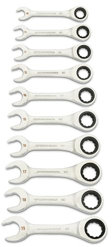 GEARWRENCH 10 llaves de trinquete combinadas de 90 dientes y 12 puntos, Herramientas MM | 86850