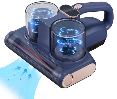 FUVSHU Aspira Acari Materassi, Battimaterasso con sterilizzazione UV-C, Aspirapolvere Anti-acari, Antibatterica, Rimuove Allergeni e Capelli, Leggero e Pratico, Con Filo