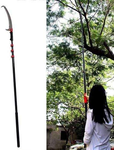 Sierras de Pértiga Telescópicas Podadoras de Árboles, Podadora de Árboles con Poste Ajustable, Podadora de Árboles Sierra de Pértiga Manual Extensible Podadora de Árboles Larga Extensible, Sierra