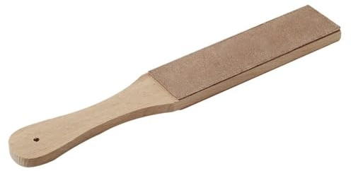 MiJunHD Double-Side Leather Strop,1 piece Wooden Handle Leather Honing Polish Strop Tool for Sharpening Knives & Woodcarving Chisels
