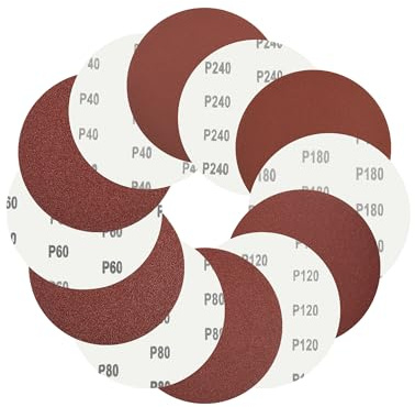 Schleifscheiben 150mm Klett Schleifpapier Körnung 40/60/80/120/180/240 für Holz, Spanplatte, Metall & Möbel(60 Stück)