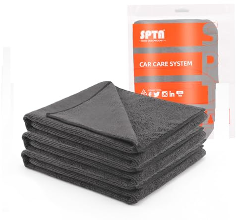 SPTA Toalla de Secado de Coche, Toallas de Microfibra, Altamente absorbentes, sin arañazos, Toallas Grandes para el Secado del Coche, 15.7 x 28 Pulgadas, gris-MT036