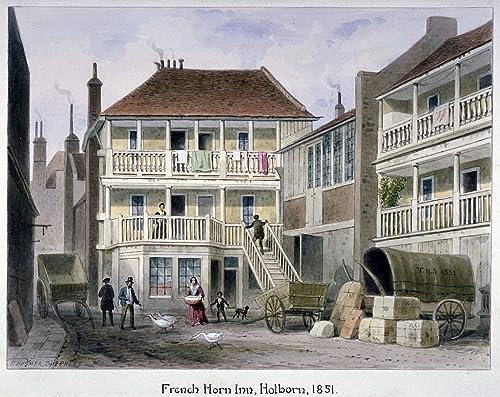 POSTERIIk Berühmt Moderne Leinwanddrucke Druck Leinwand das French Horn Inn Holborn London von Hosmer Shepherd Drucken Ölgemälde für Office Home Decor 60x90cm