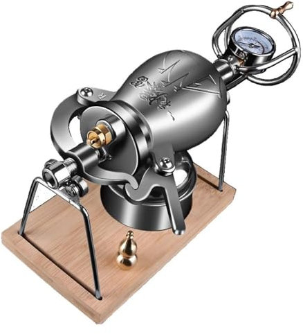 Máquina de palomitas de maíz de acero inoxidable retro con manómetro, para casa, fiesta, mini palomitas de mano