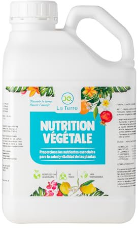 JQ LA TERRE ® JABON POTASICO PARA PLANTAS DE 5 LITROS insecticida oruga, cochinilla, pulgon, mosca blanca, trips y araña roja Óxido de potasio e Insecticida plantas natural