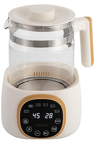 Wasserkocher mit Temperatureinstellung, Baby Flaschenwärmer mit LED-Digitalanzeigen 72h Warmhalten Babykostwärmer, 600W, 1.3L für Babyflasche, Tee, Schokolade, Kaffee