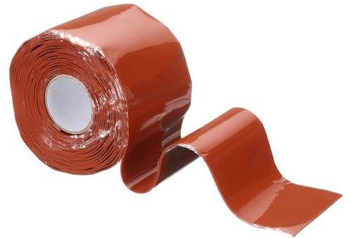 sourcing map Self Fusing Silicone Tape, 50mm x 3 Meter Waterproof Water Leak Sealing Tape for Plumbing Pipe Hose Repair Handles, Red (1mm Thick)