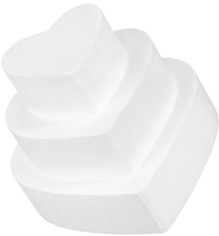 OSALADI 3piezas Molde Para Pastel Forma De Corazón De Espuma De Tarta Para Practicar Decoración De Tartas De San Valentín y Bodas Molde De Fondant