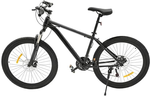 Madelynn Bicicleta de montaña de 26 pulgadas, 21 velocidades, para jóvenes y adultos, con horquilla de absorción de impactos, capacidad de carga de 100 kg, con neumáticos antideslizantes, marco de
