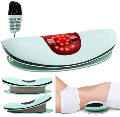 Back Therapy - Electric Heated Lumbar Massager, Elektrisches Lendenwirbel-Traktionsgerät, Rückenmassagegerät mit Wärme & dynamischer Airbag-Traktion, Taillenstrecker-Massagekissen für Frauen Männer
