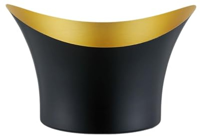Stainless Steel Ice Bucket with Handle, Large Ingot-Shaped Champagne Cooler for Parties, BBQs, and Home Bar, Black Gold(Gold)