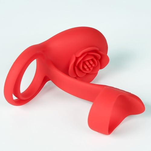 2-IN-1 Penisring Vibrator Sex Spielzeug für die Paare Frau Männer - Cockring Penis Vibrator Paar-Vibratoren,G Punkt Vibration für Frauen Klitoris,Penis Ring Vibratoren mit 10 Vibrationsmodi (Rot)