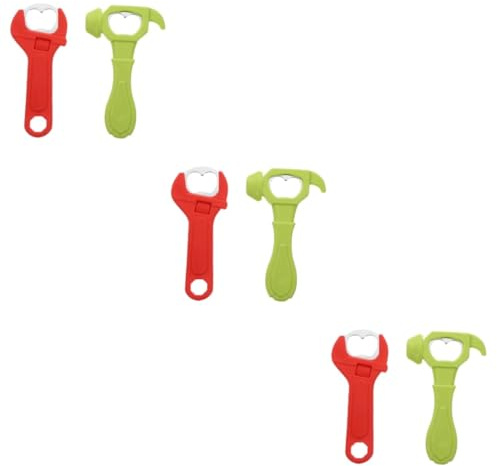 TOPPERFUN 6pcs Cartoon Hammer Model Bottle Opener Tool for Practical Use Lovely Design for Outdoor Camping and Home Kitchen