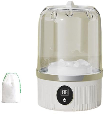 Minilavadora Portátil for Viajes: Impermeable, Recargable Y Con Control Táctil. Lavadora Inalámbrica De 3000 Mah for Ropa Interior, Sujetadores, Calcetines Y Ropa Interior(Blanco)