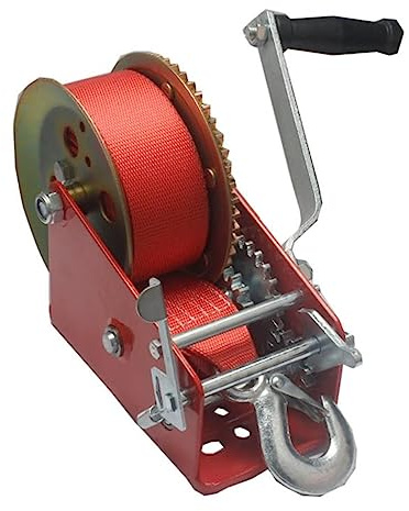 Cabrestante eléctrico portátil Cabrestante manual, cabrestante manual chapado de 3000 libras Cabrestante de cuerda de nailon galvanizado de color rojo moldeado por pulverización