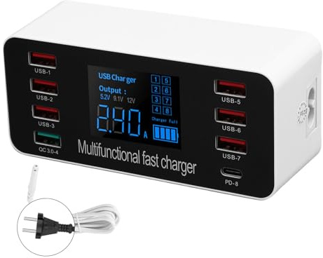 HEEPDD 60W USB C Charger GAn USB C Station de Chargement USB C Bloc de Chargeur avec Un Système Multi-Protection à Charge Rapide PD Efficace pour Le Bureau à Domicile (Prise UE)