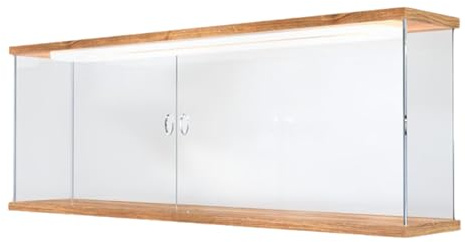 Wansiman Vetrina in Acrilico,Teca Espositiva,Antipolvere Vetrina,Vetrinetta per Collezionismo,Scatola Acrilico Trasparente Cubo Vetrina,Antipolvere,con La Luce,per Espositiva,Giocattoli
