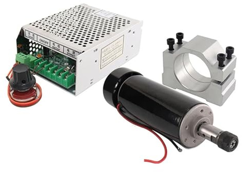 Kit motore mandrino CNC da 500 W, raffreddato ad aria + morsetti 52 mm + alimentatore, regolatore di velocità + pinza ER11 Basso rumore